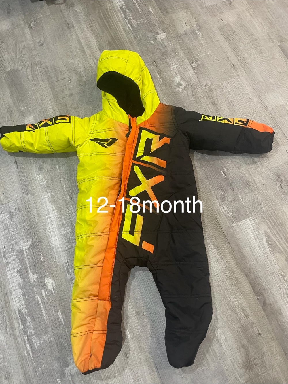 Infant Gradient Snow One-Piece - Neon Yellow, Orange & Black